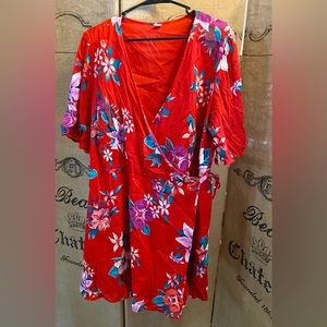 Tropical wrap dress